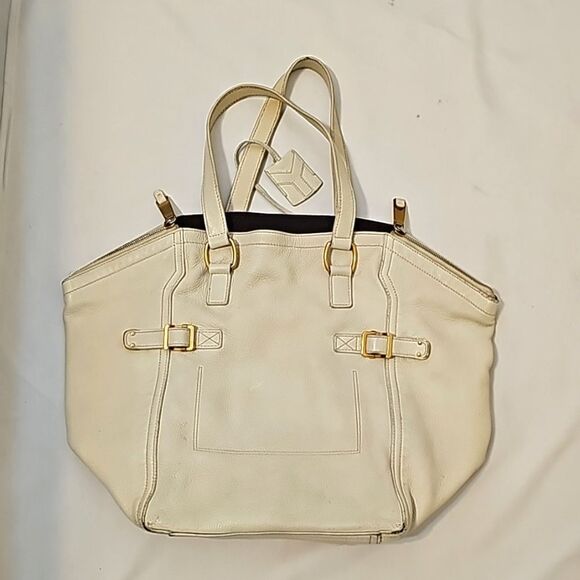Vintage YSL Cream Leather Hobo - Picture 1 of 11